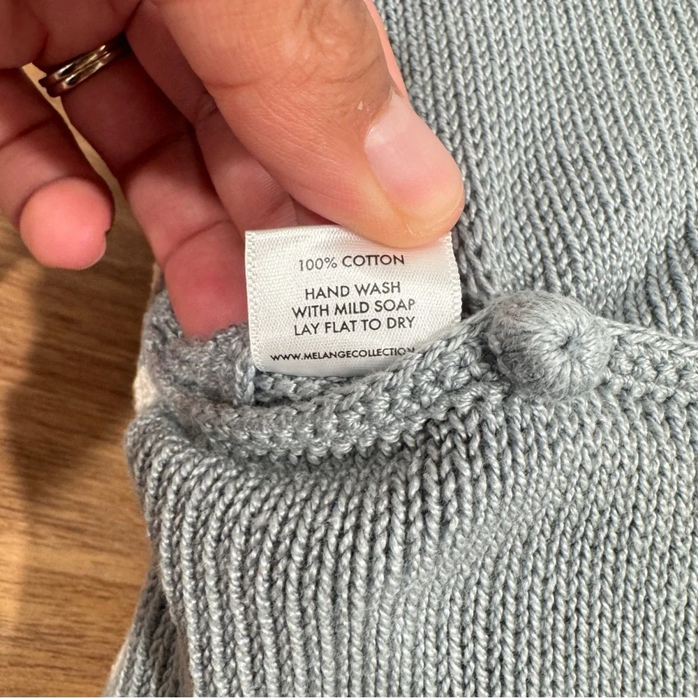 Melange knit embroidered