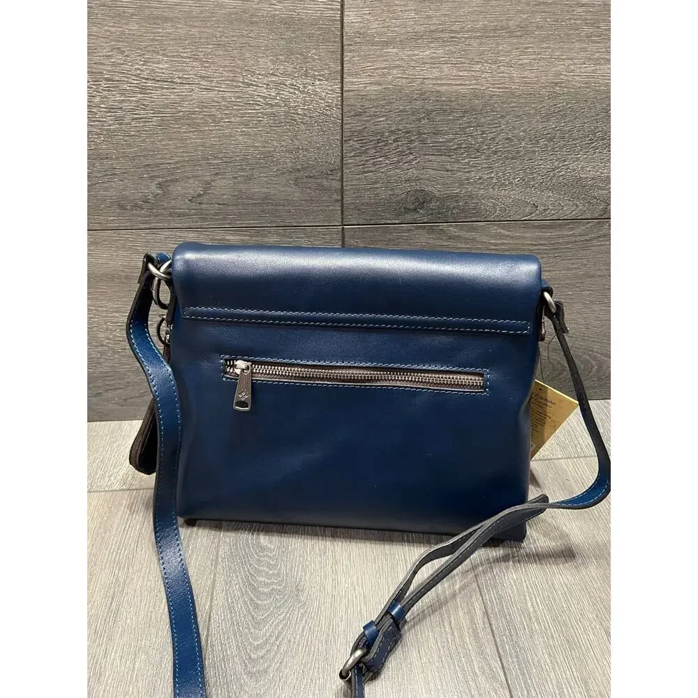 Patricia Nash Leather Medium Flap Crossbody CoinPouch Cerulean Blue, bag A660568