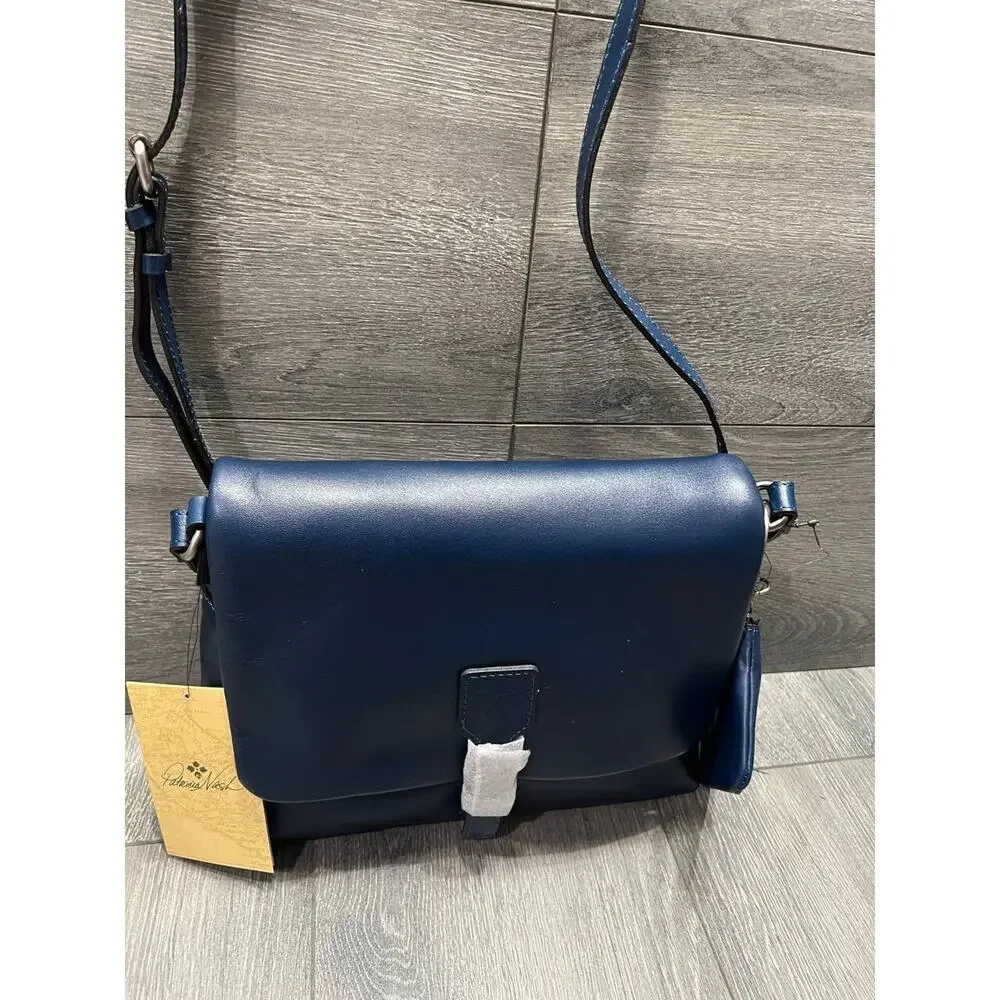 Patricia Nash Leather Medium Flap Crossbody CoinPouch Cerulean Blue, bag A660568