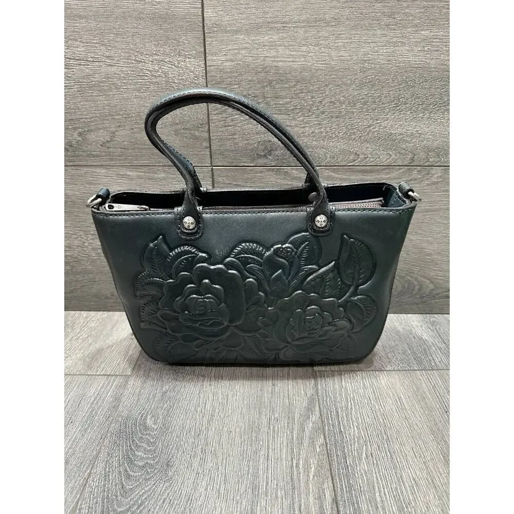 Patricia Nash Leather Fairford Satchel Lapis Bag B000596