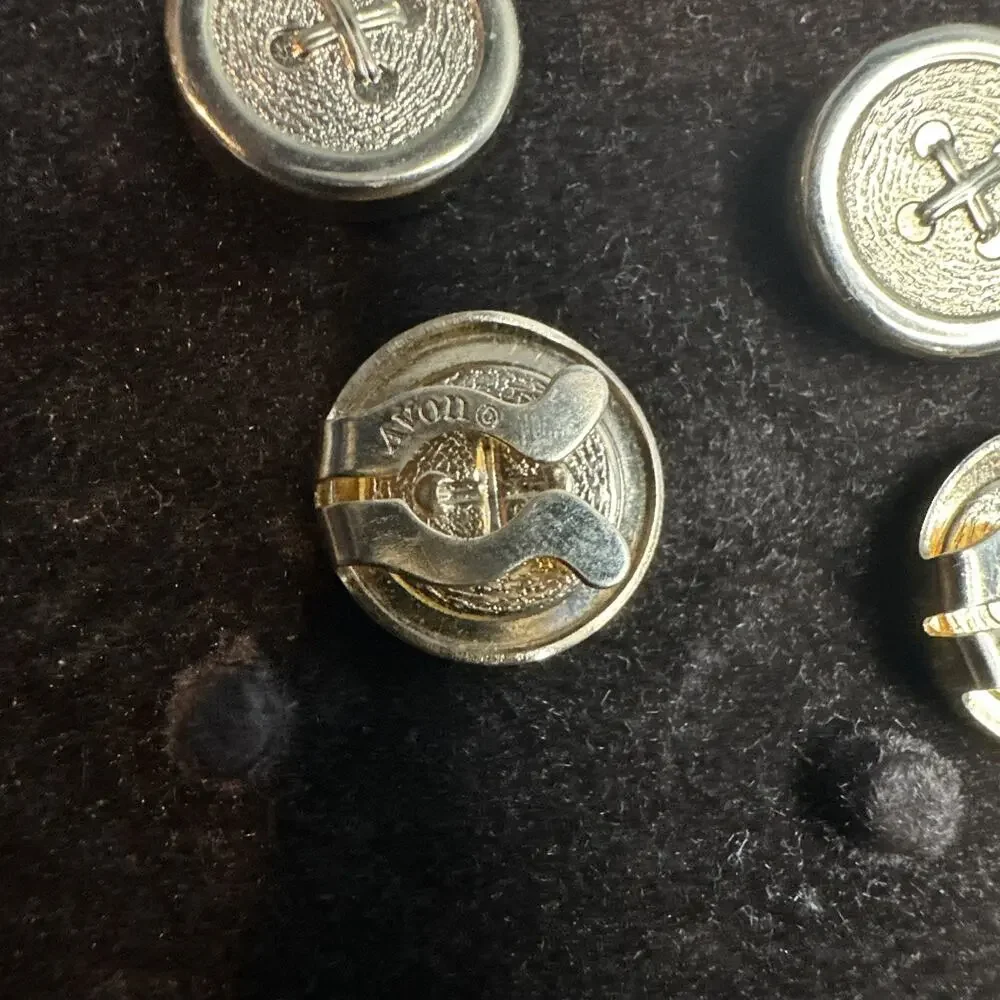 Vintage Avon Citation Button Covers Set of 4 Classic Design Gold Tone 1972