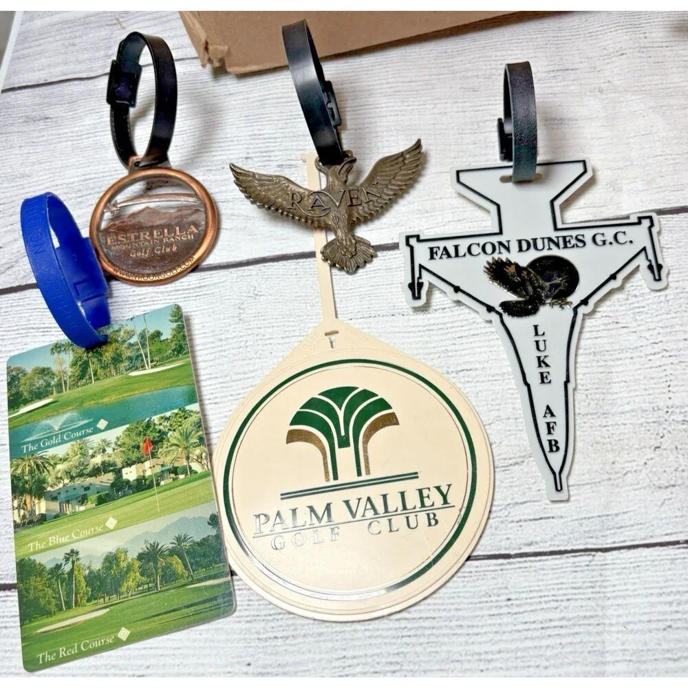 Golf Bag Tag Lot 5 ARIZONA Falcon Dunes Luke AFB Raven Estrella Wigwam