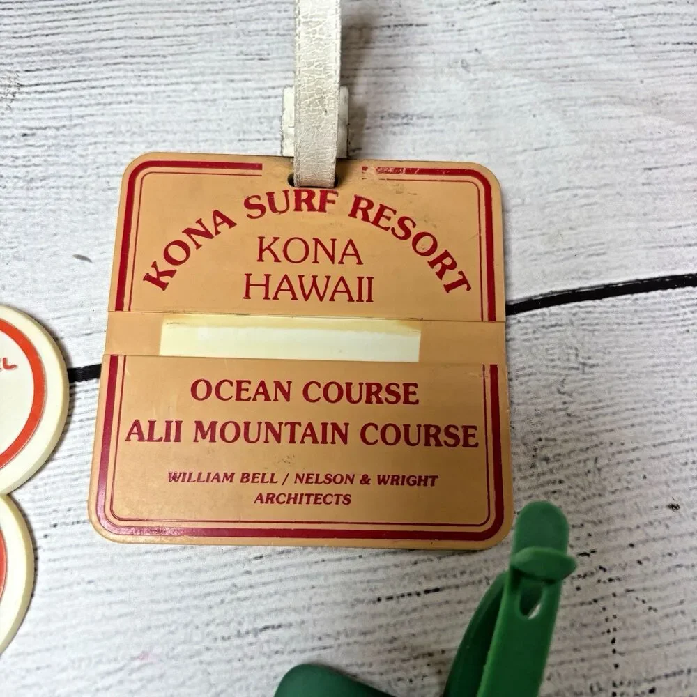 Vintage Golf Bag Tag Lot of 4 Hawaii Kona Resort Mauna Kea Mauna Lani Waikoloa