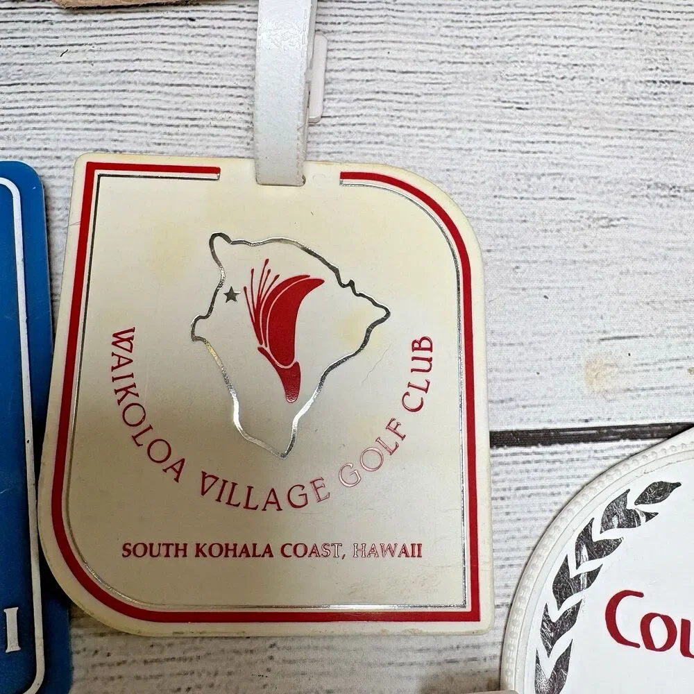 Vintage Golf Bag Tag Lot of 5 Hawaii Kona Mauna Lani Waikoloa Kaneohe Klipper