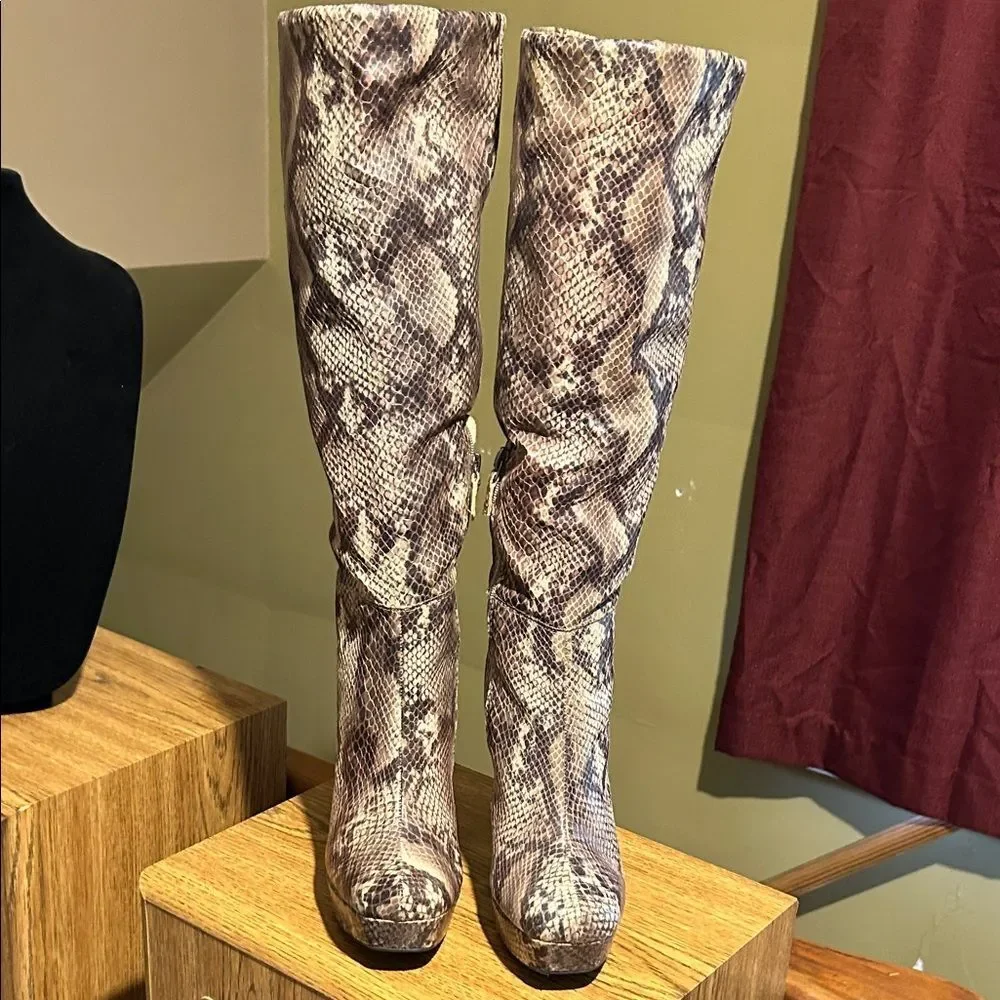 Worthington Faux Snakeskin Chunky Boot