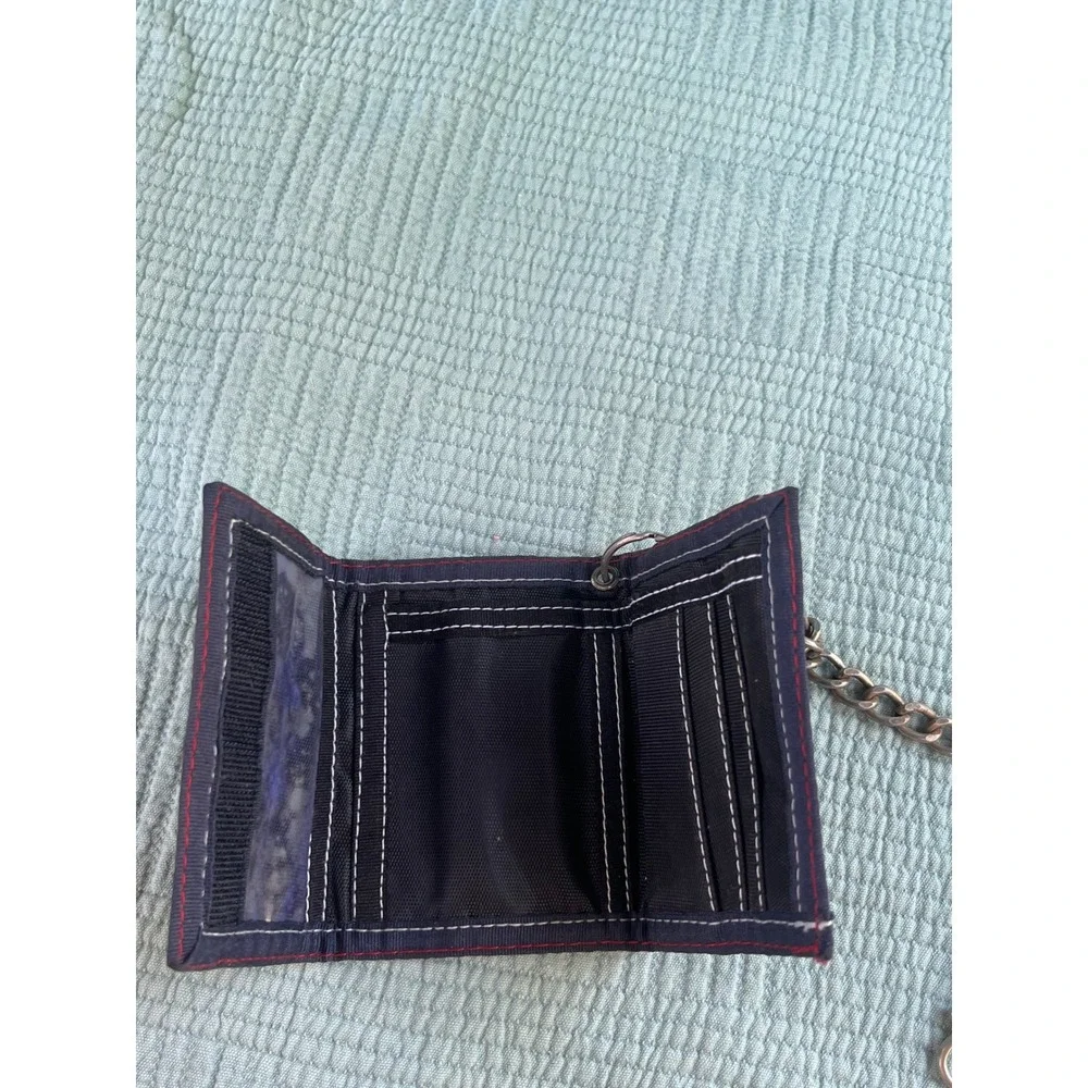 Vintage Paco Jeans Navy Canvas Trifold Chain Wallet 90s Skater Streetwear rare