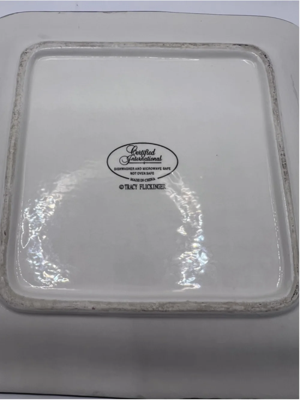 Set of 3 Dinner Is Served Certified International 8.5” Square Plates Chef Bistro
