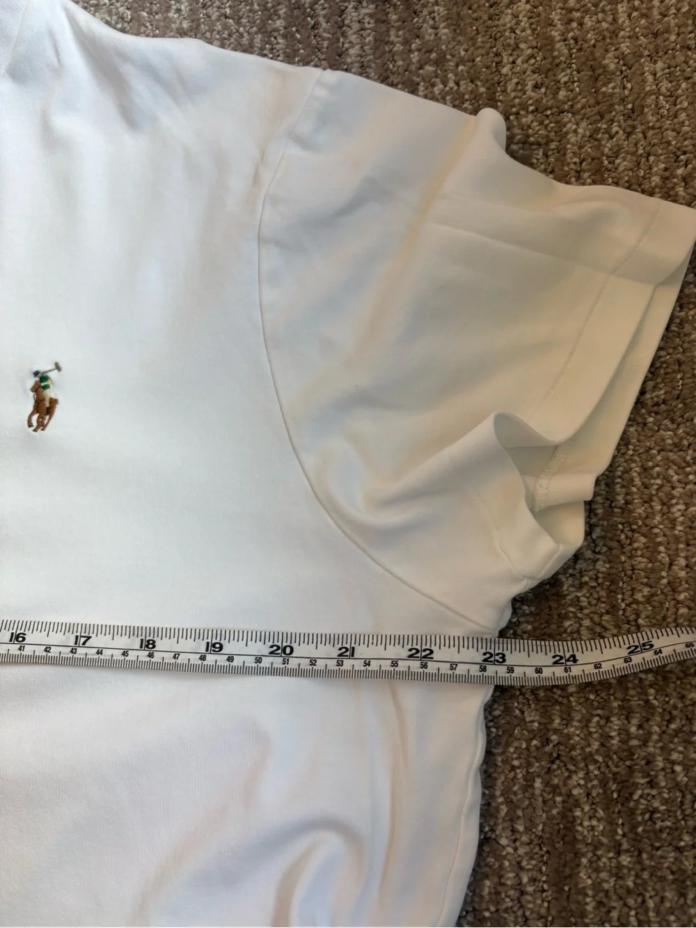 Polo Ralph Lauren White Classic Crew Neck Tee with Pony Logo Size XL Slim Fit