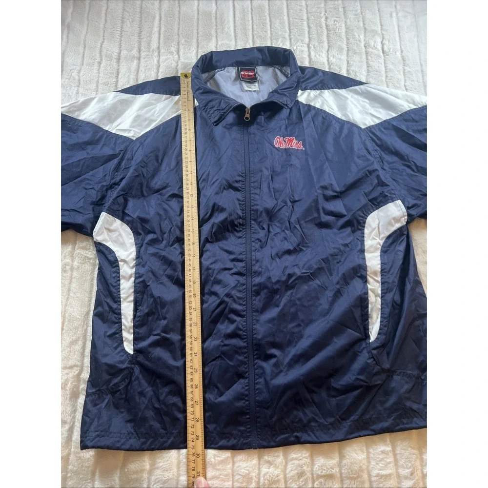 Ole‎ Miss Rebels Genuine Stuff GS Collegiate Hooded Rain Jacket Men's M VG