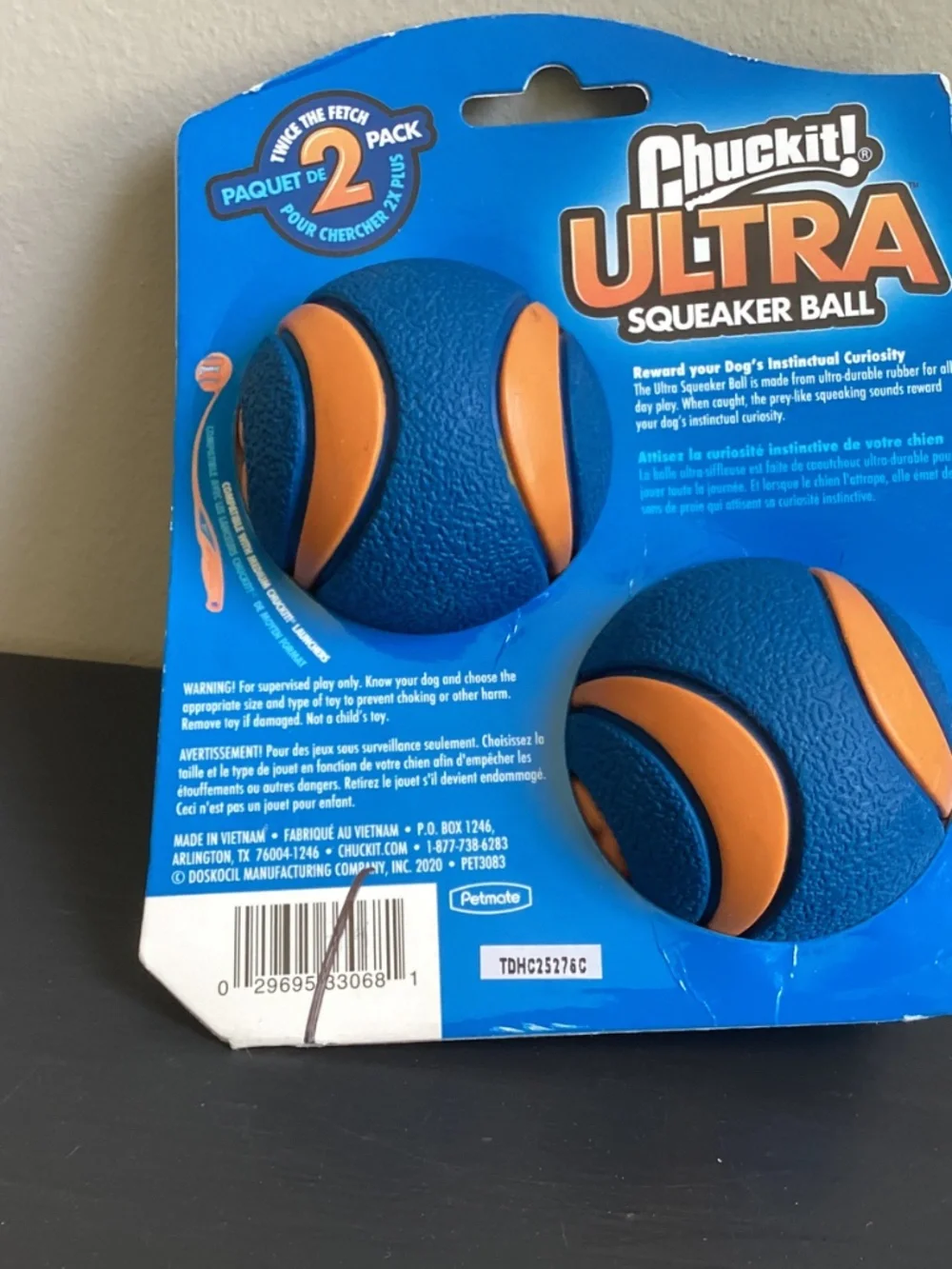 Chuckit squeaker dog