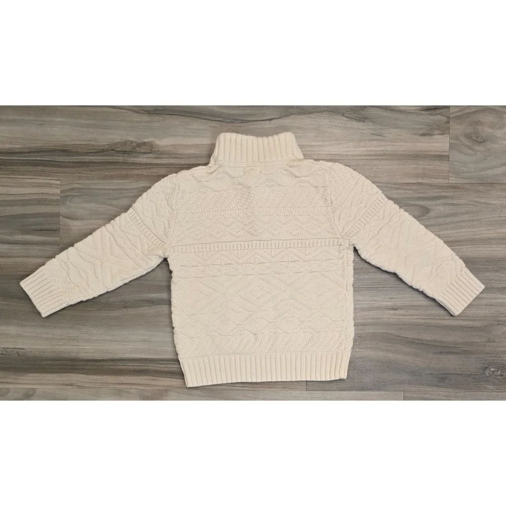 Cat & Jack Boys Cream Cable Knit Sweater – Size 4T