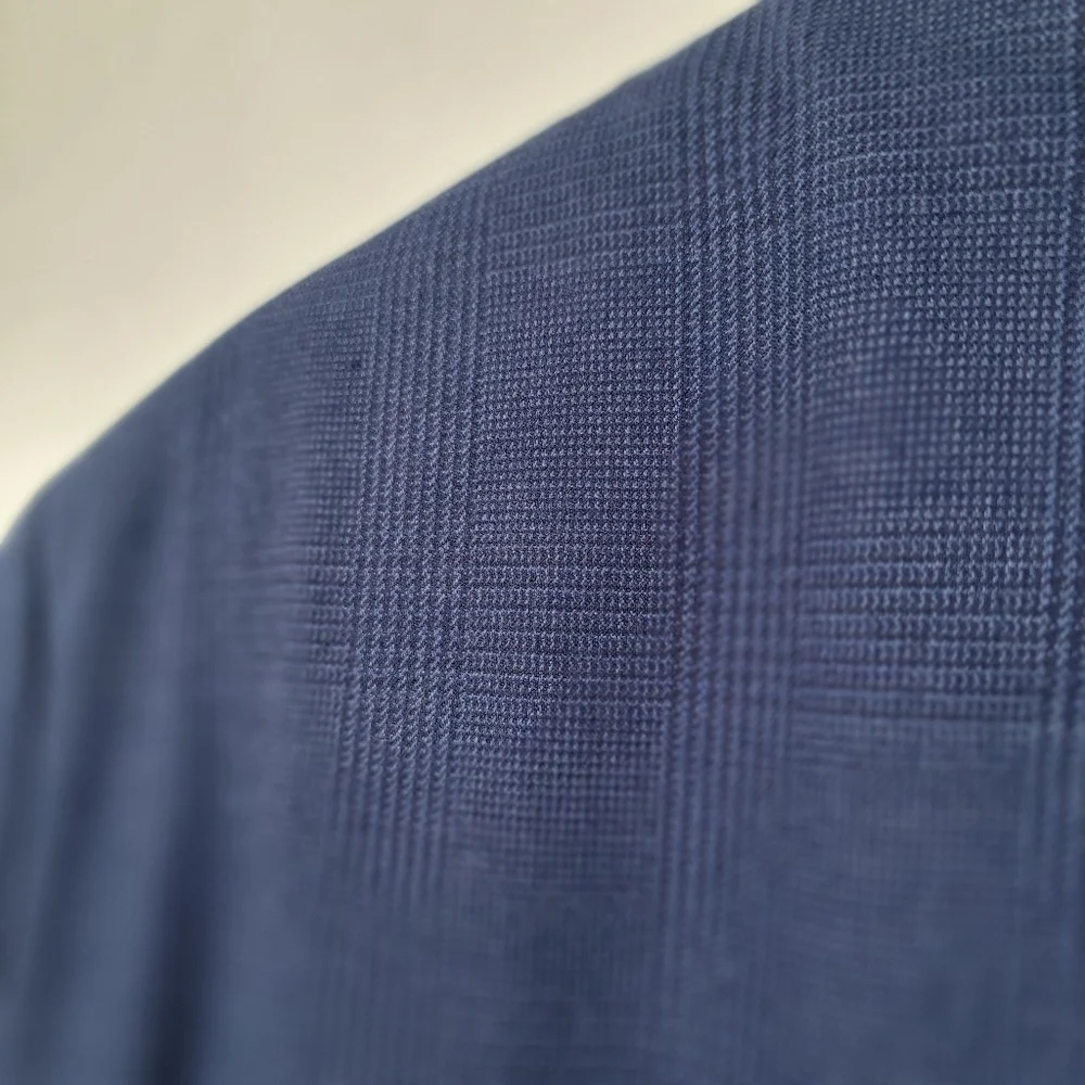 Tommy Hilfiger Navy Blue Blazer Mens 42L Vintage Plaid Preppy Sports Jacket