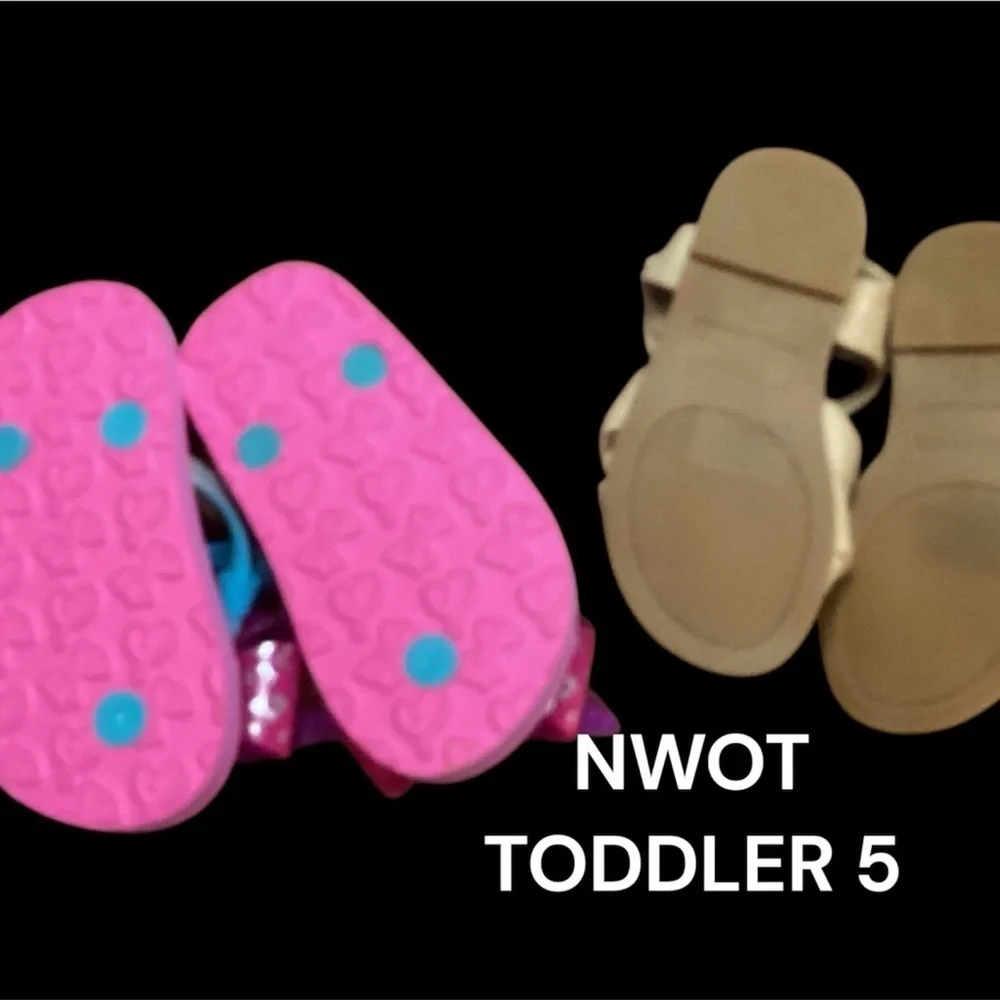 2 PAIR TODDLER GIRLS SIZE 5 SANDALS. VINCE CAMUTO & JOJOS