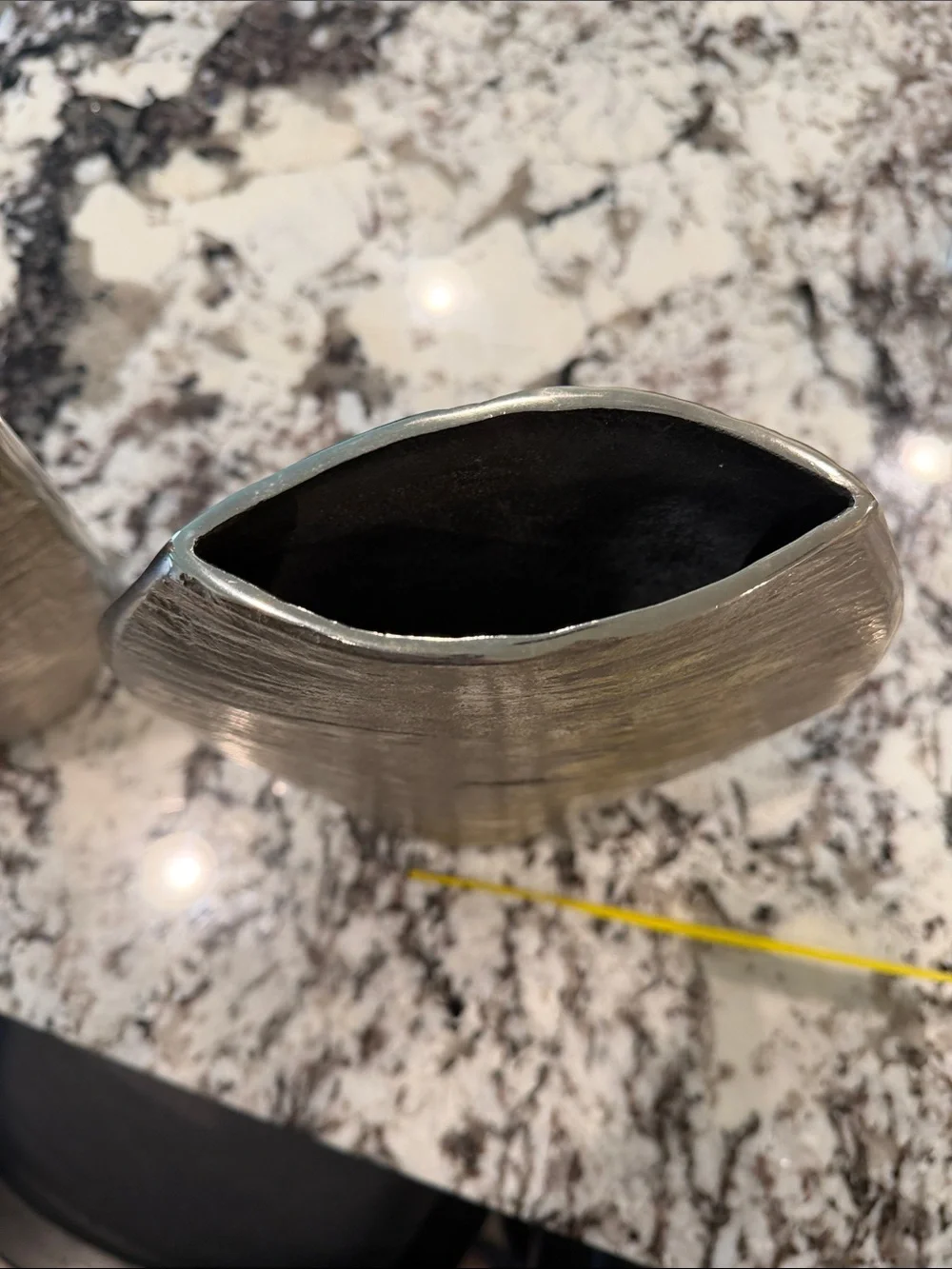 Crate&Barrel Textured Metallic Silver Vases - Pair