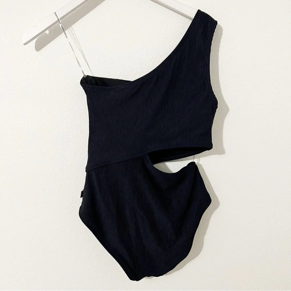 NEW Michael Kors Women's One-Shoulder Side-Cutout Swimsuit Size 10