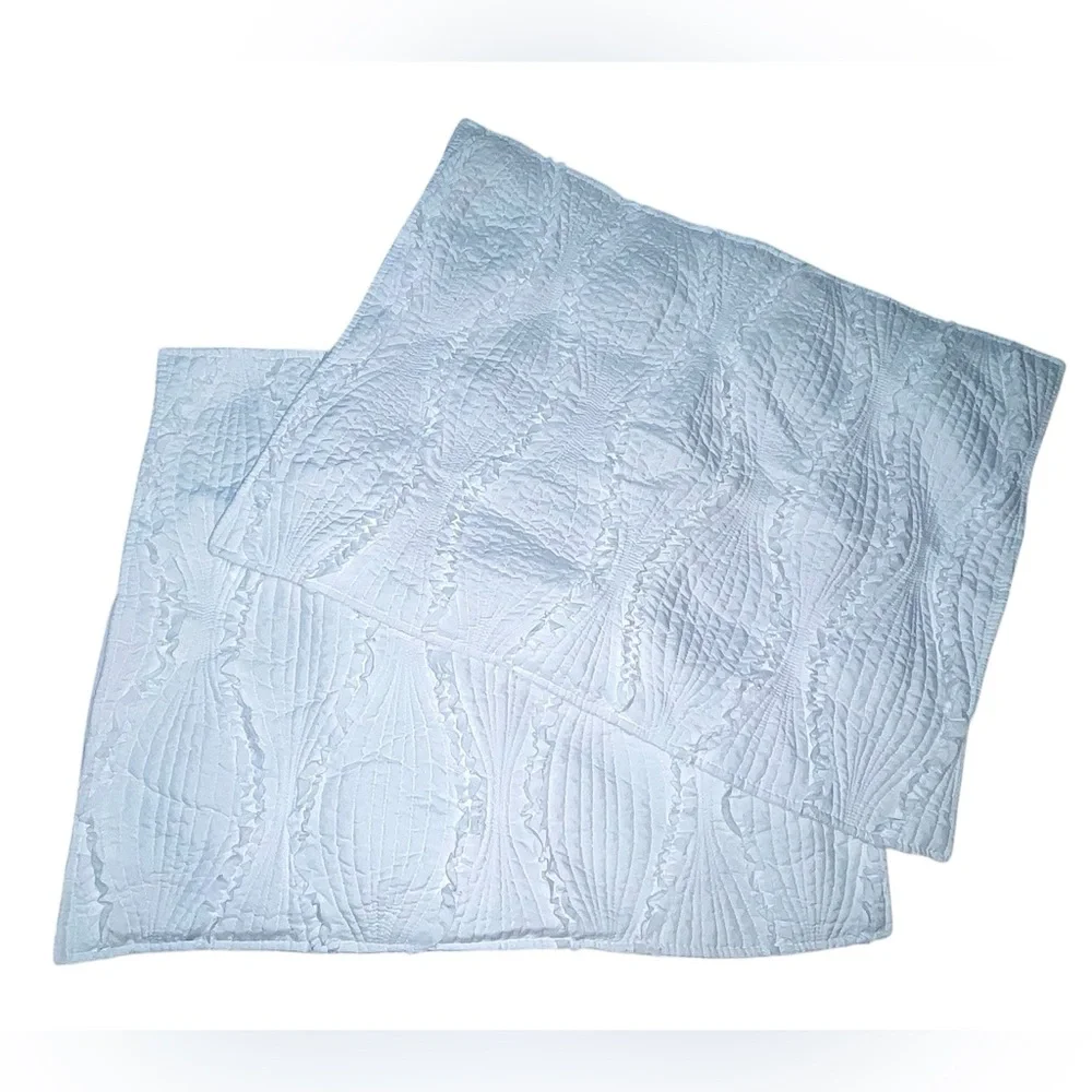 White Quilted Bedspread Set - Classic Ruffled Design