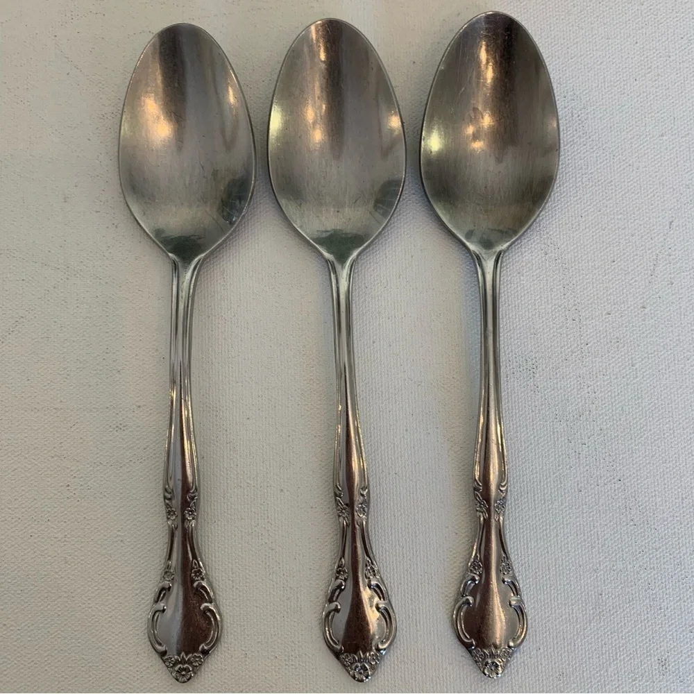 3 Estia CASCADE Stainless Glossy Korea Serving Spoons 7.5