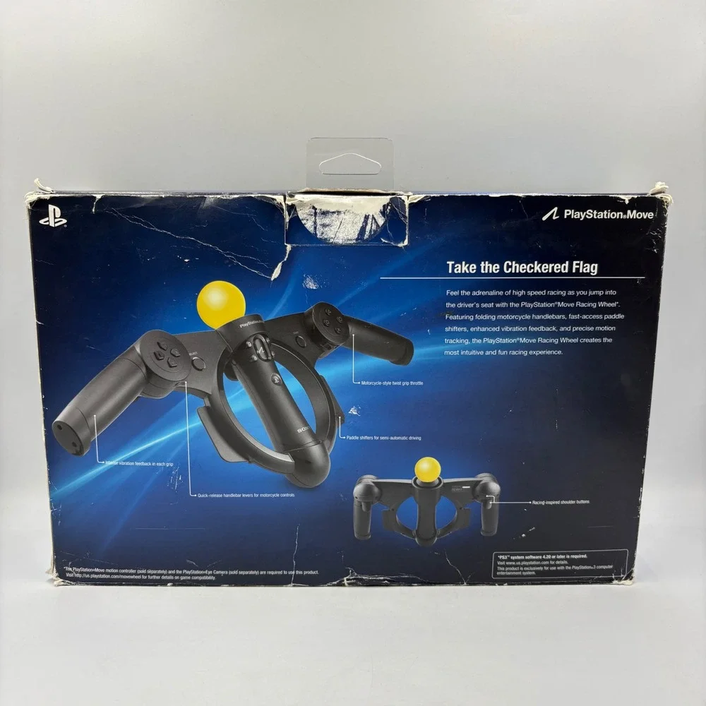 Sony PlayStation Move Racing Wheel PS3 Black CECHYA-ZWA1 Accessory OPEN BOX