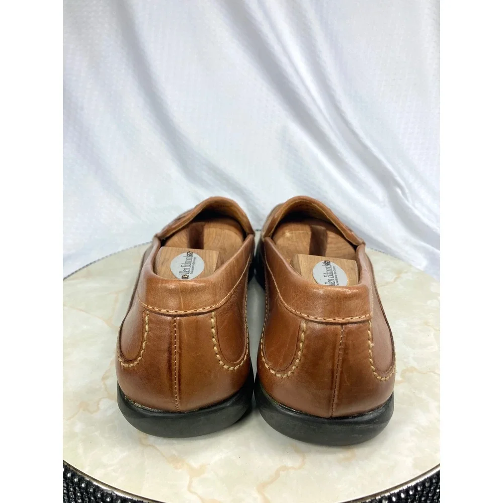 Johnston & Murphy Tidwell Woven Leather Loafer Shoes Mens 12 Brown Basketweave