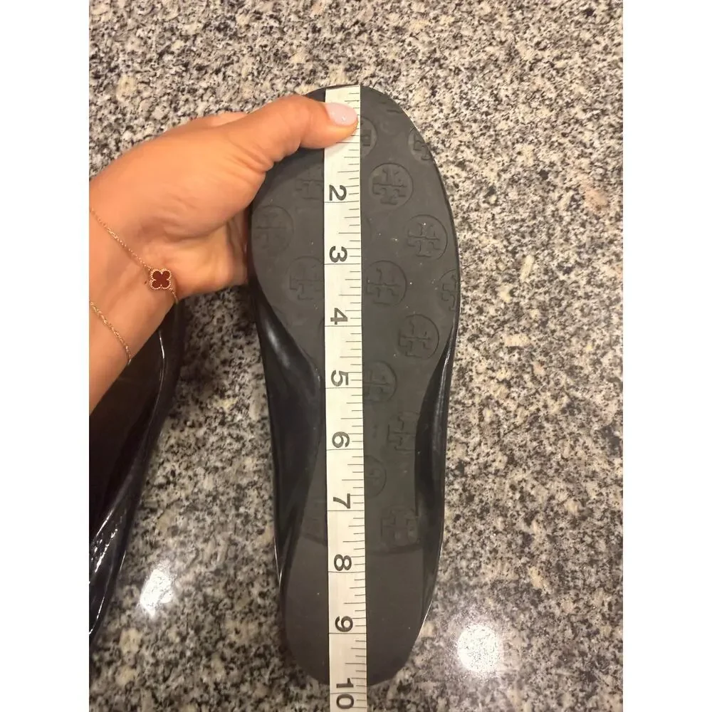 Tory Burch Black Patent Ballet Flats – Size 9 – Classic Logo Style