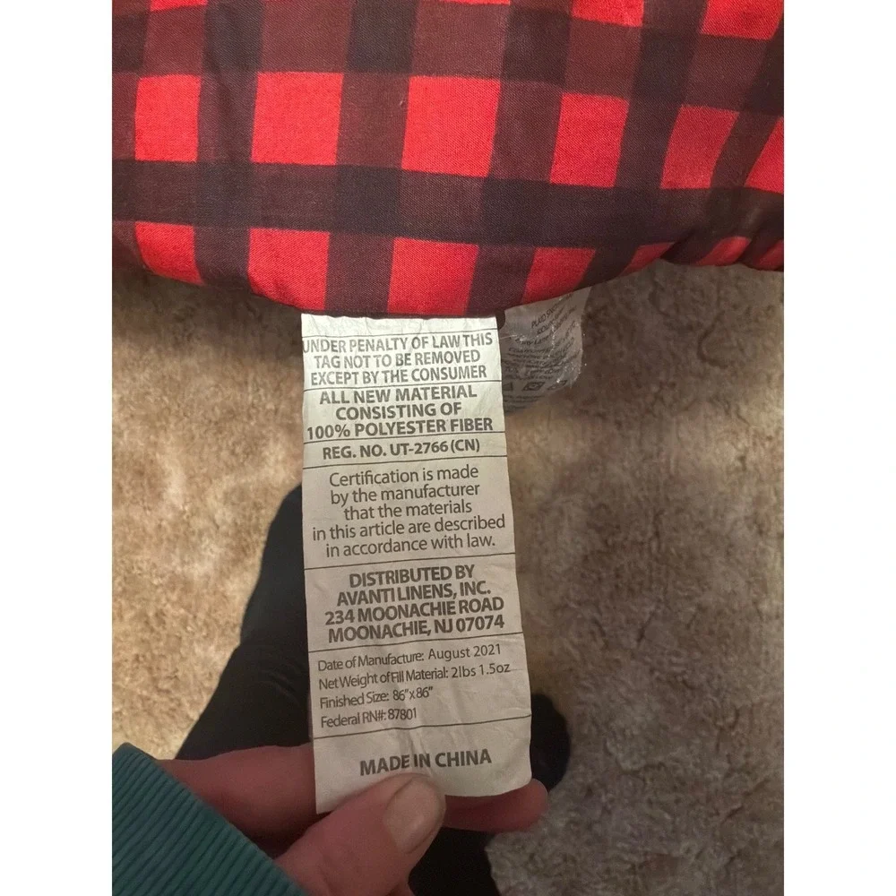 Avanti Linens Comforter Unisex F/Q Tan Good Plaid Snowman Diane Kater Holiday‎