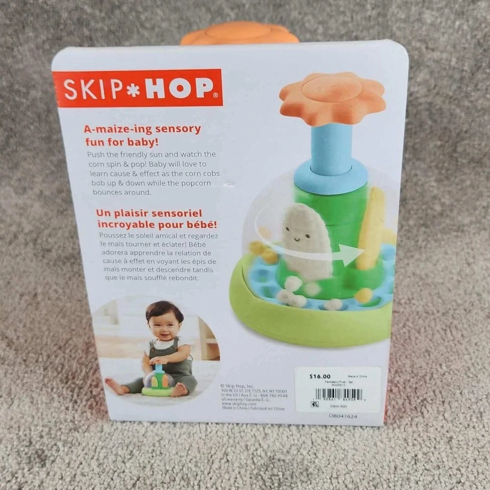 Skip Hop Farmstand Push & Spin Toy Multicolor Sensory Activity Infant 6m+ OS