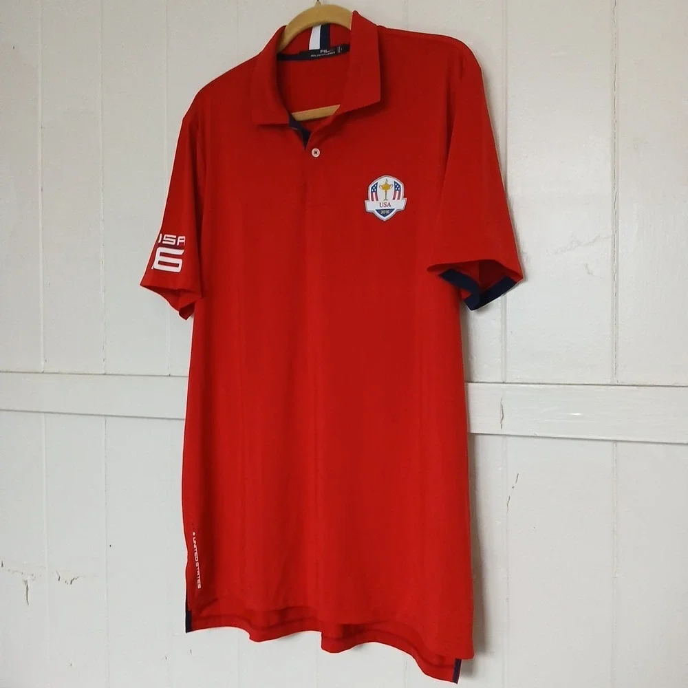 Ralph Lauren RLX Shirt Polo 2016 Ryder Cup Team USA Men's Large Golf Performance