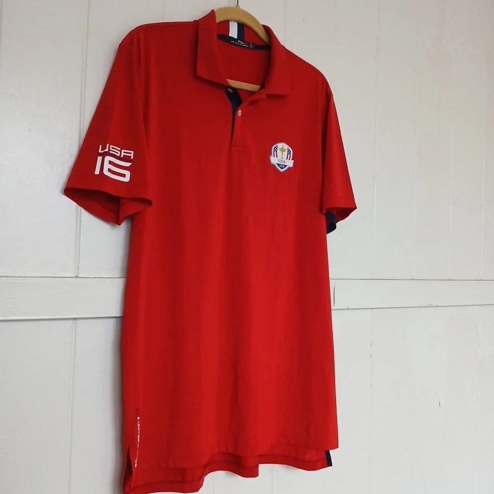 Ralph Lauren RLX Shirt Polo 2016 Ryder Cup Team USA Men's Large Golf Performance