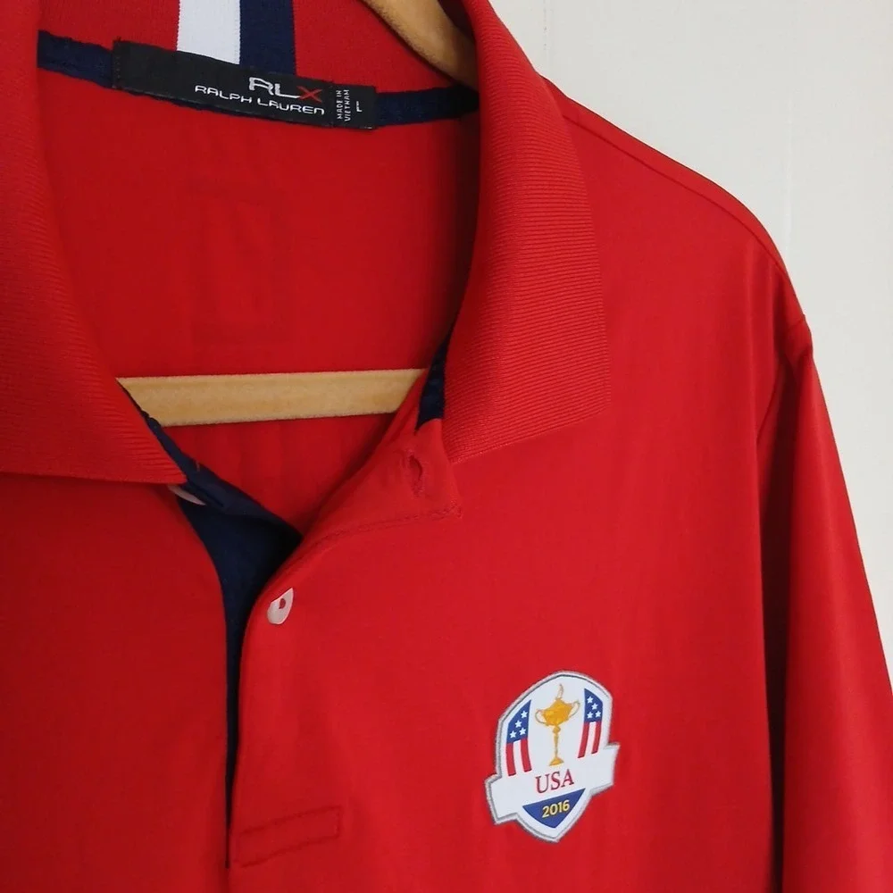 Ralph Lauren RLX Shirt Polo 2016 Ryder Cup Team USA Men's Large Golf Performance