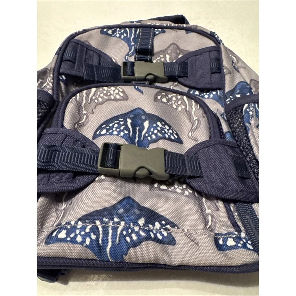 Pottery‎ Barn Kids Backpack Stingray Small Gray Blue Nautical