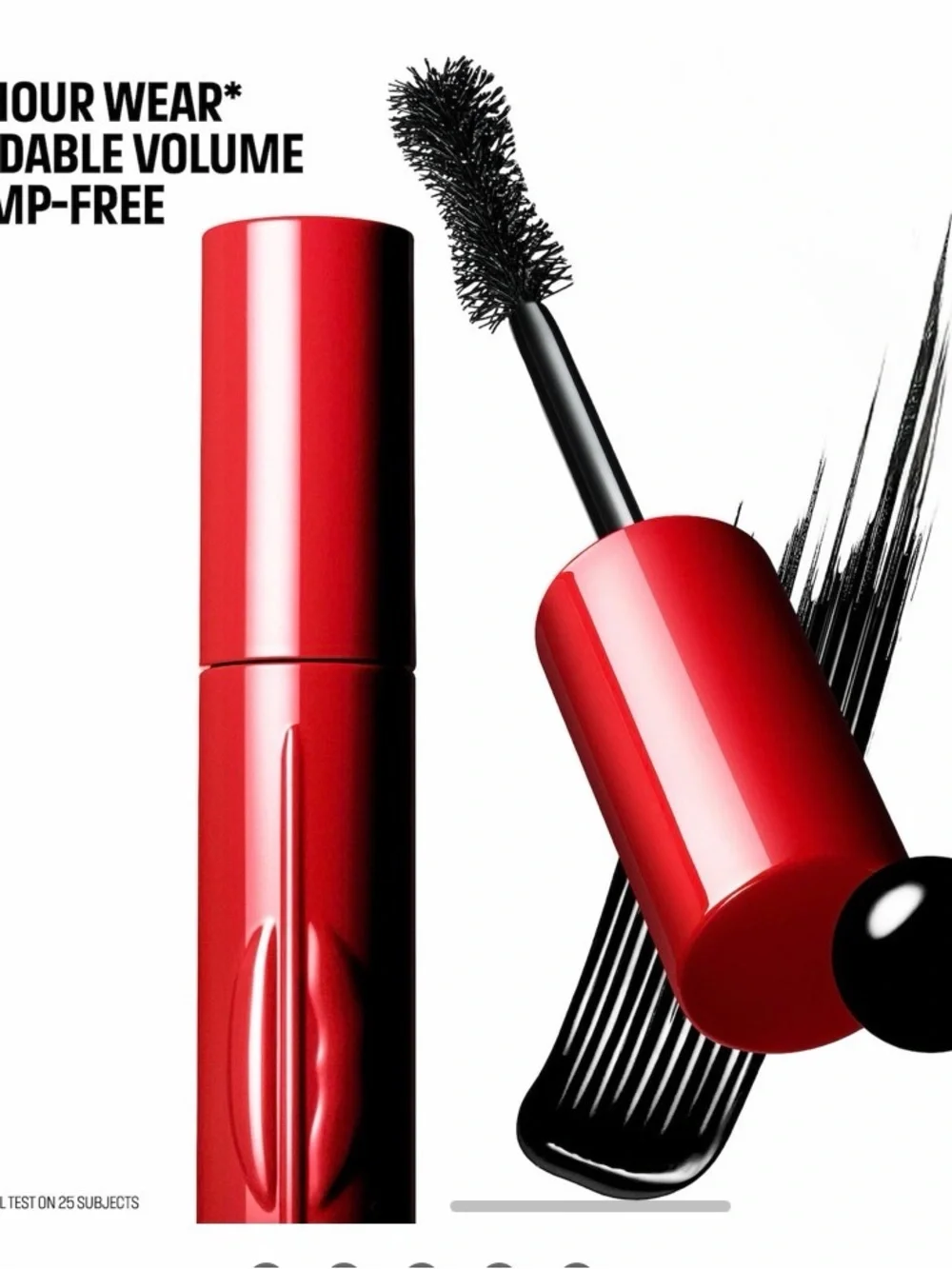 One/Size FANTASIZE Black Mascara in Bright Red Tube