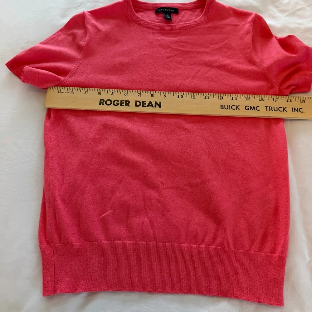 Lands’ End Coral Cardigan Set S 6/8 Cotton Blend Button Front Lightweight Layer