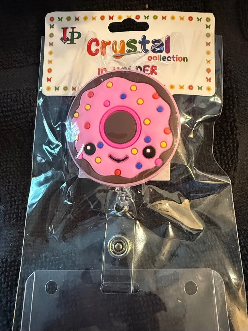 Pink Donut Badge Reel ID Holder