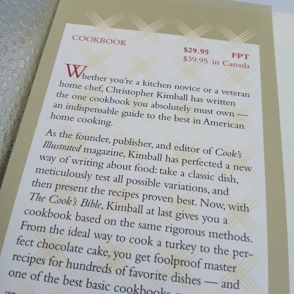 Cook's Bible The Best of American Home Cooking Christopher Kimball NOS