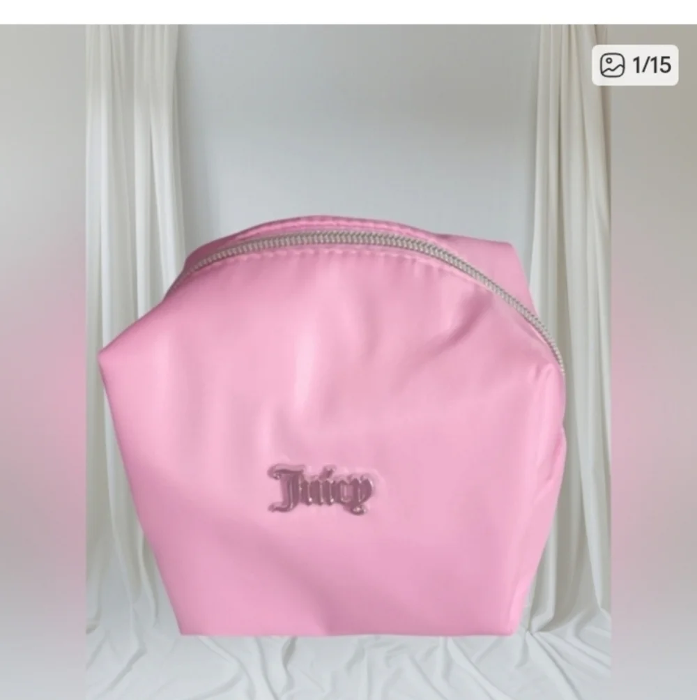 Juicy Couture Pink Satin Nylon Y2K Pouch