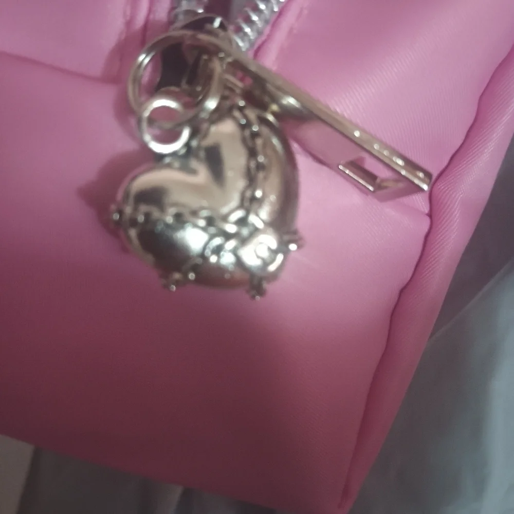 Juicy Couture Pink Satin Nylon Y2K Pouch