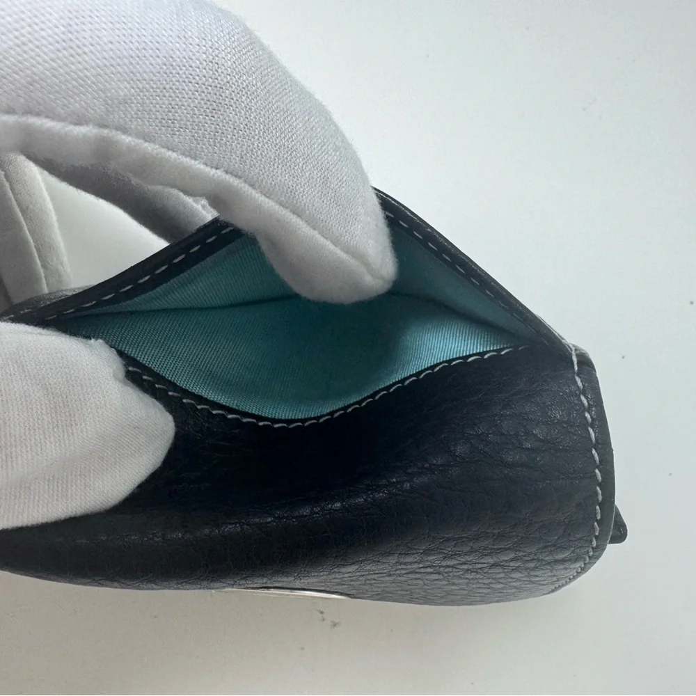 Tiffany & Co. Black Business Card Holder Leather