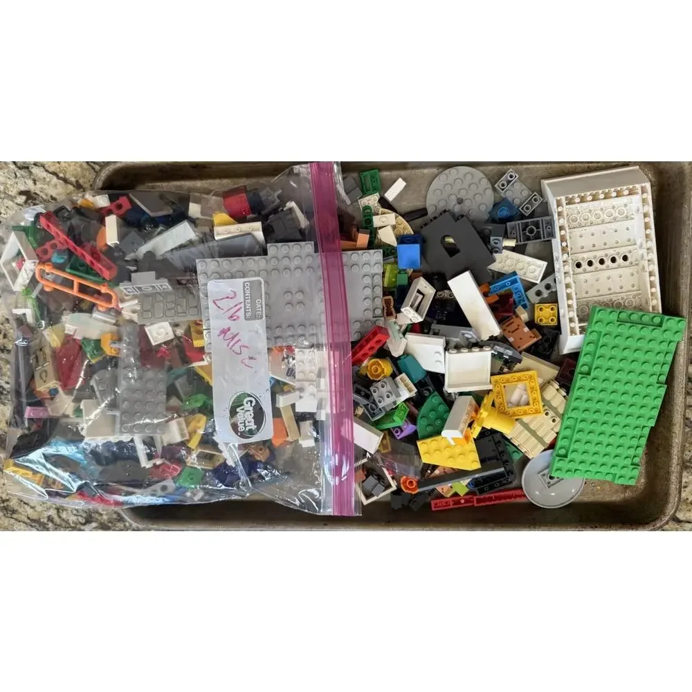2 lbs Mixed LEGO Lot - Authentic Genuine Bricks Parts & Pieces Cleaned & Sorted