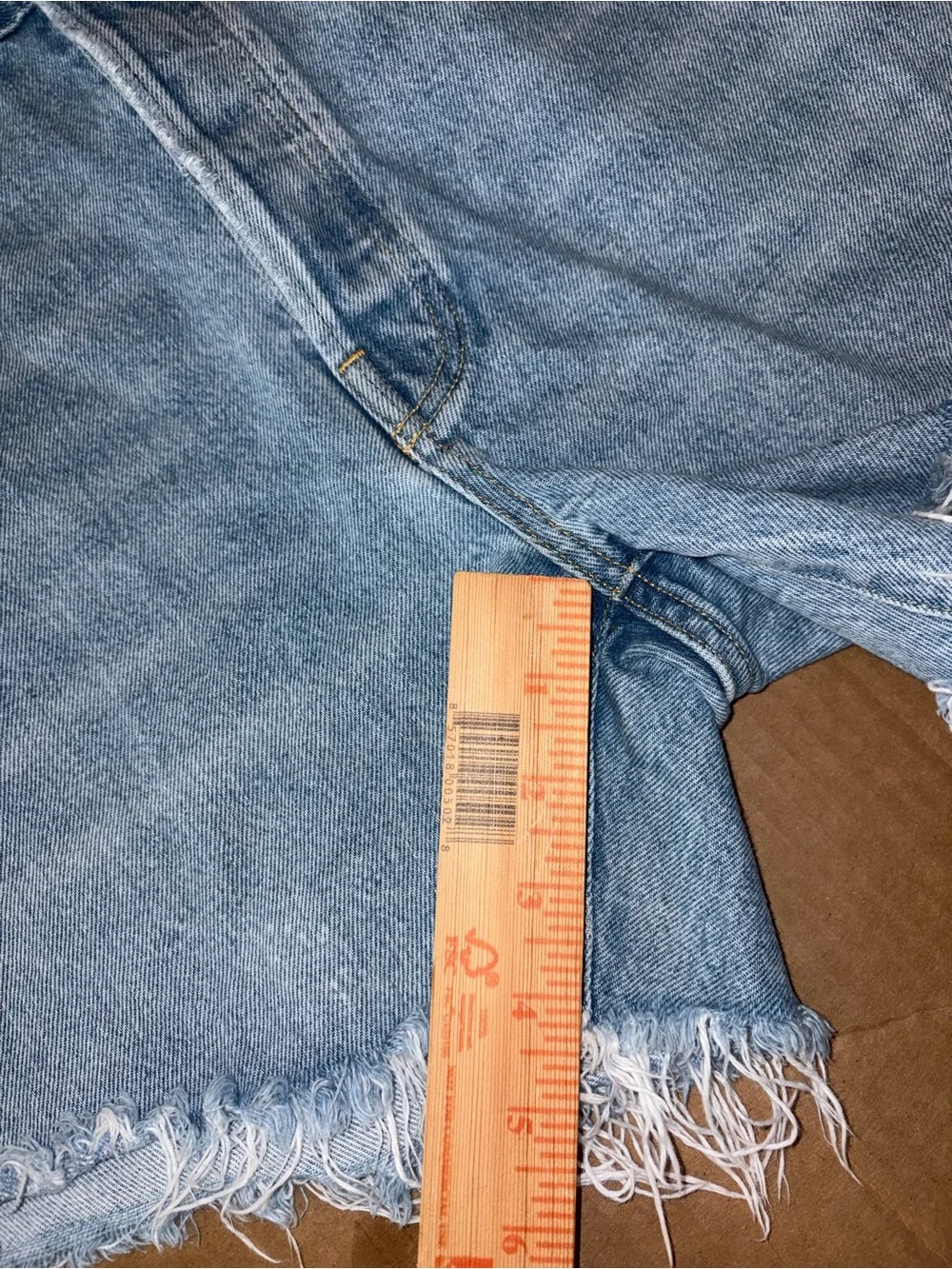 Agolde Parker Long Women’s Size 32 Blue Denim Jean Shorts Cut Off Distressed