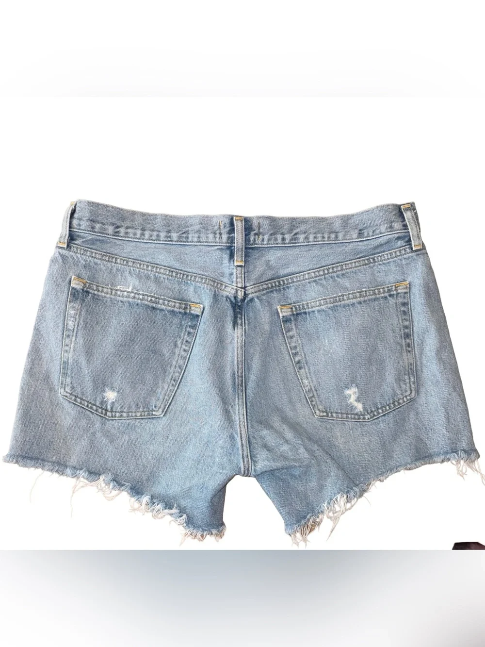 Agolde Parker Long Women’s Size 32 Blue Denim Jean Shorts Cut Off Distressed