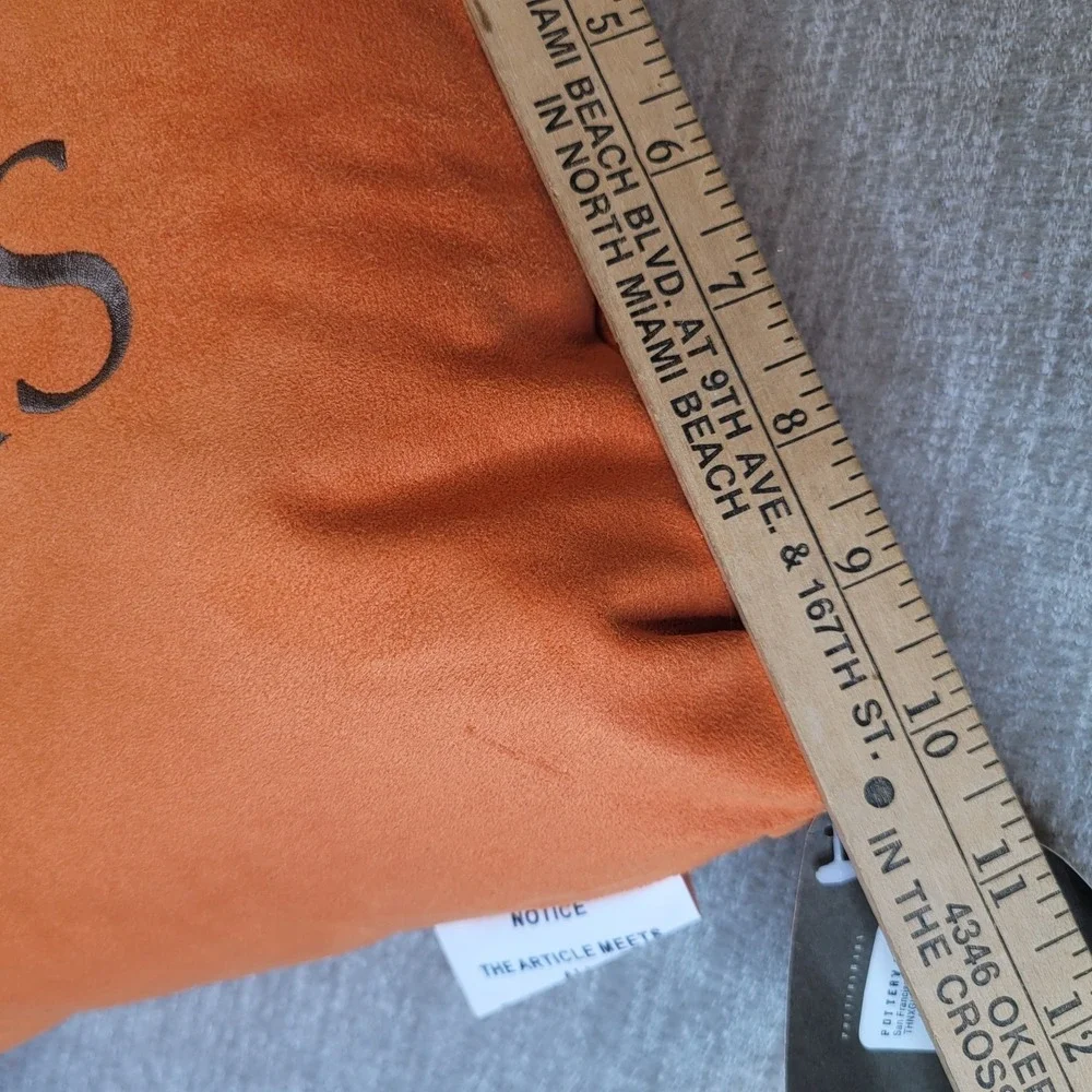 Pottery Barn GIVE THANKS Orange Lumbar Throw Pillows Fall Autumn 12x16 w TAGS