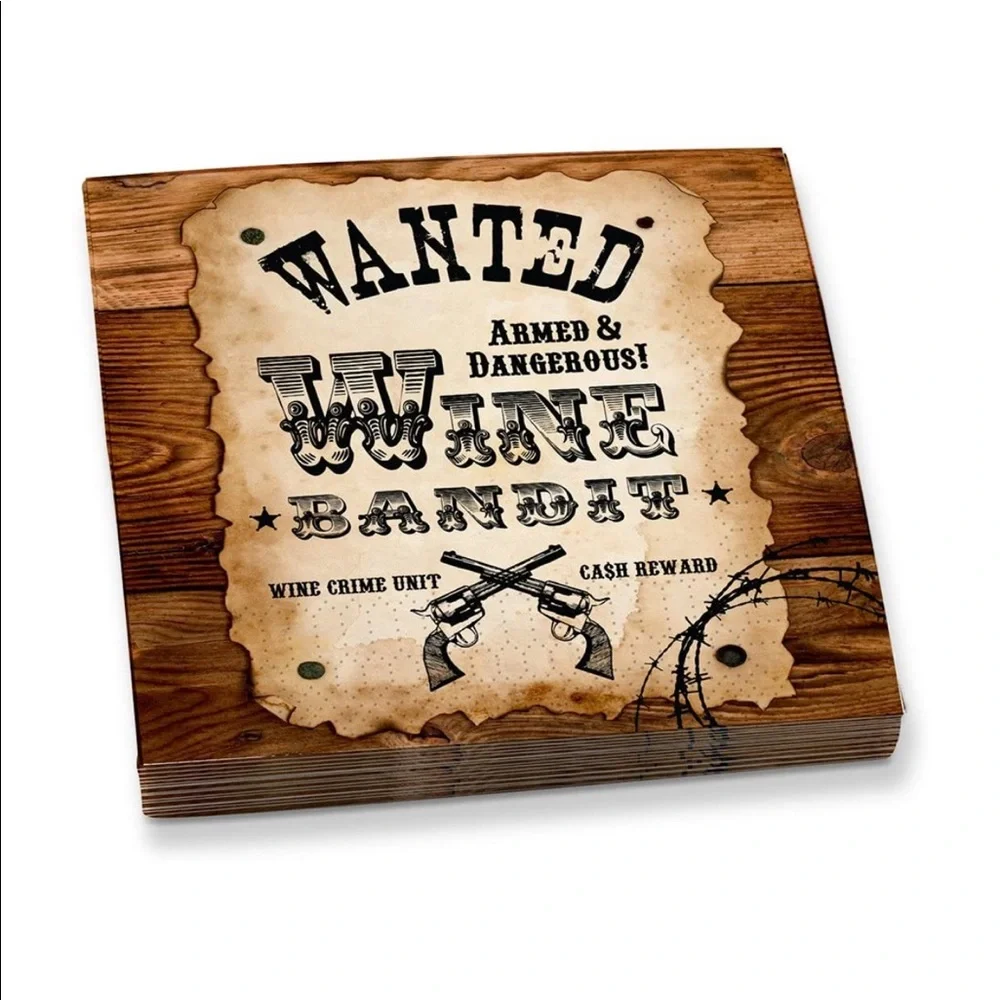 Epic Products Wine Bandit Beverage Napkins,  20 ct, Western Theme