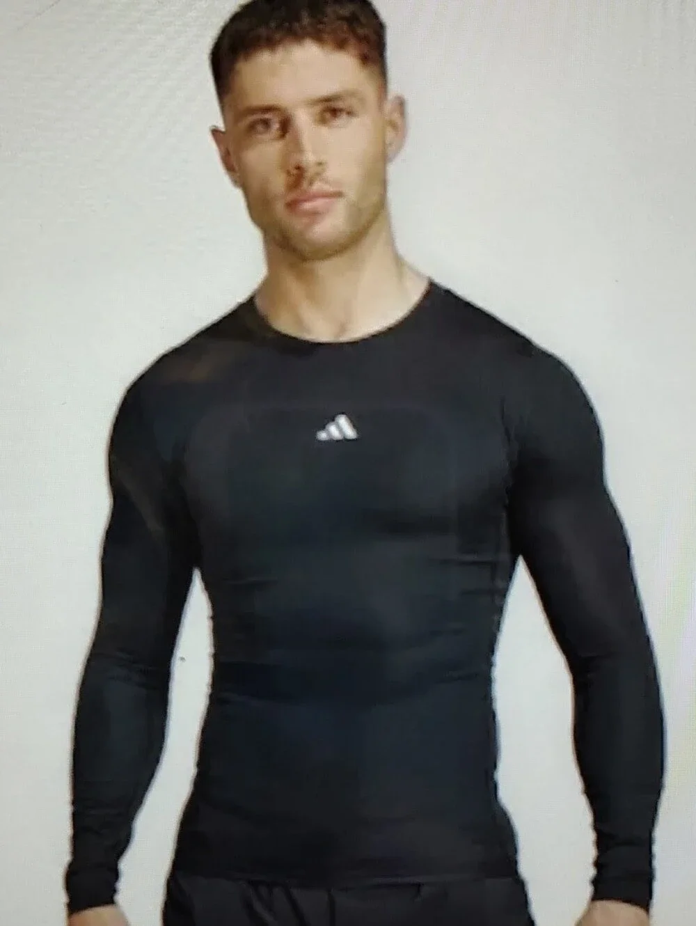 NWT Adidas Techfit Compression Training Long Sleeve Tee Navy Men's Size S