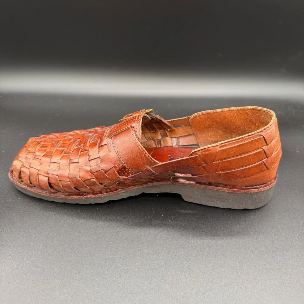 Sunsteps Mens 7.5 Hand Woven Leather Huarache Sandals Buckle Strap Shoes
