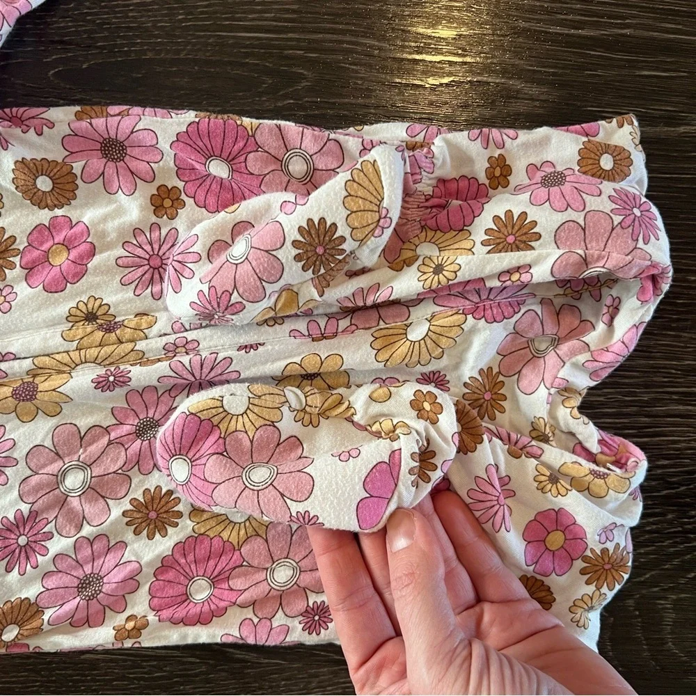 Angel Dear Floral Bamboo Footie size 6-9 months