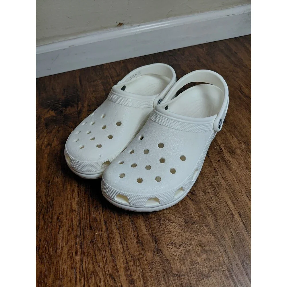 Crocs Classic Men Size 11 Sandals White Comfort Lightweight