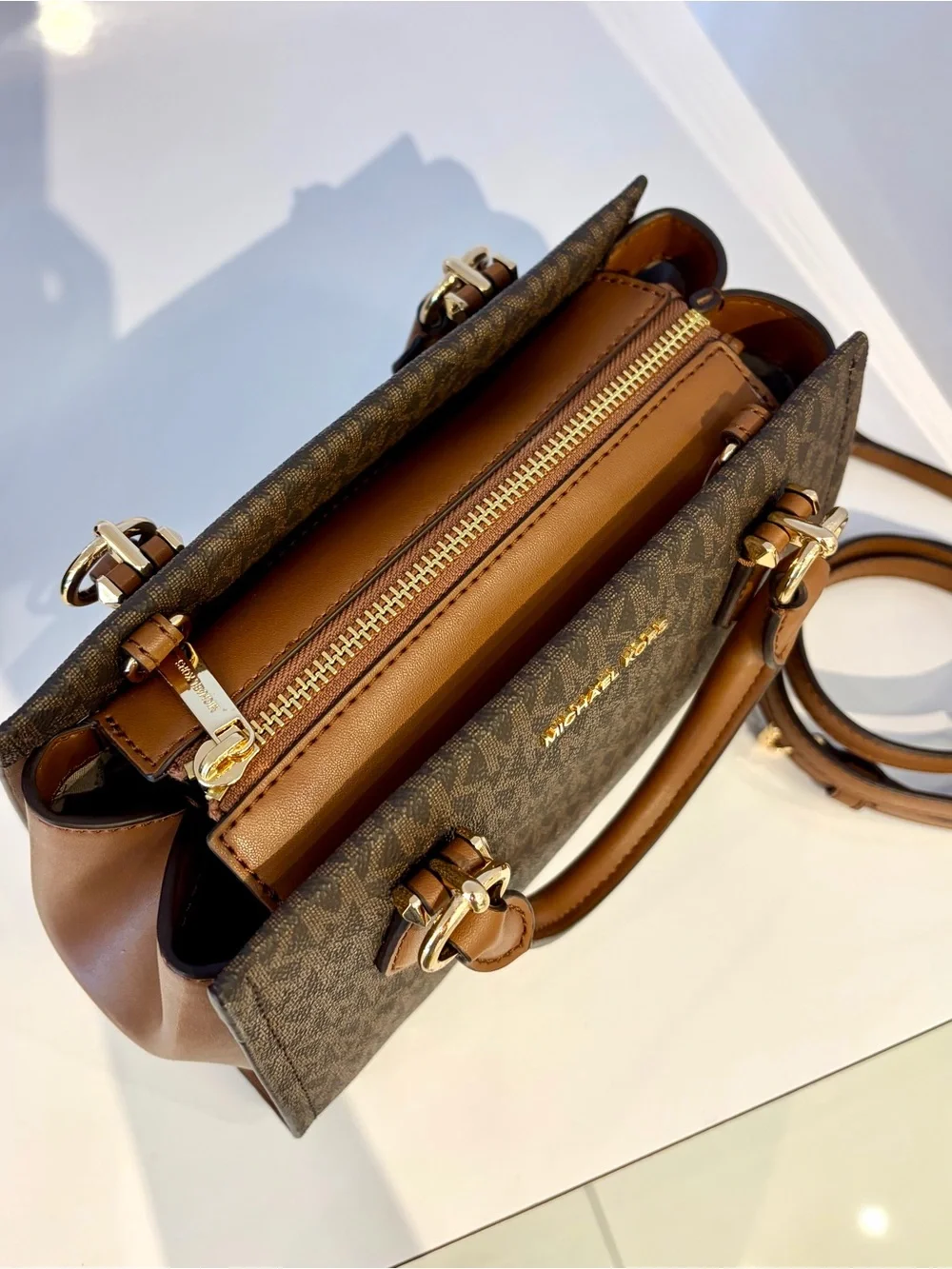 Michael Kors Marilyn Small Signature Logo Satchel Crossbody Bag