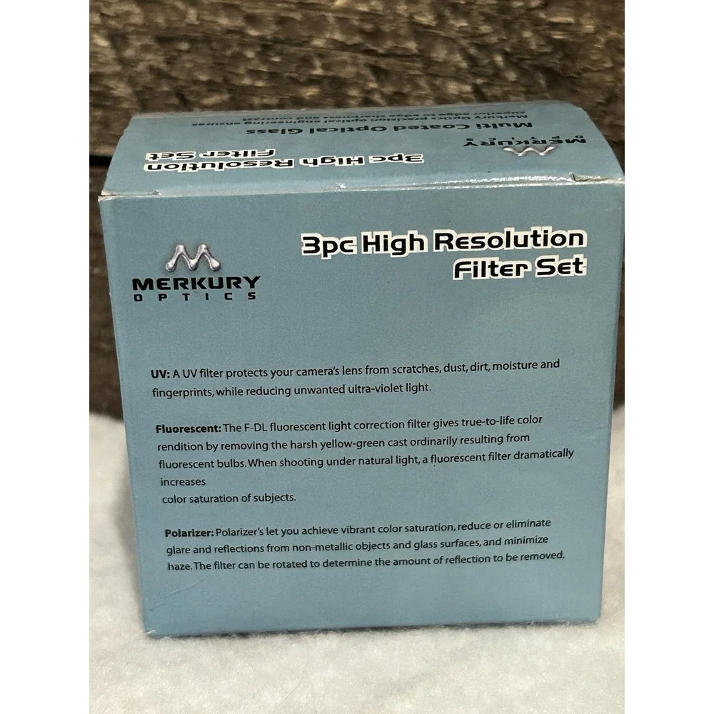 Merkury Mercury Optics 3-Piece 52mm High Resolution Filter Set New in‎ Box