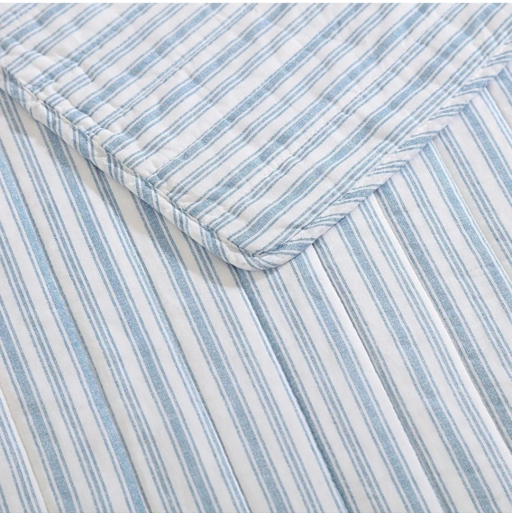 Nautica - Twin Quilt Set, Reversible Cotton Bedding with Matching Sham, Casual