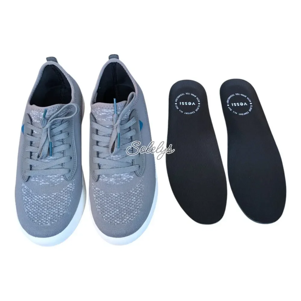 Vessi Weekend Classic Women 8 Concrete Grey White Waterproof Walking Travel Shoe